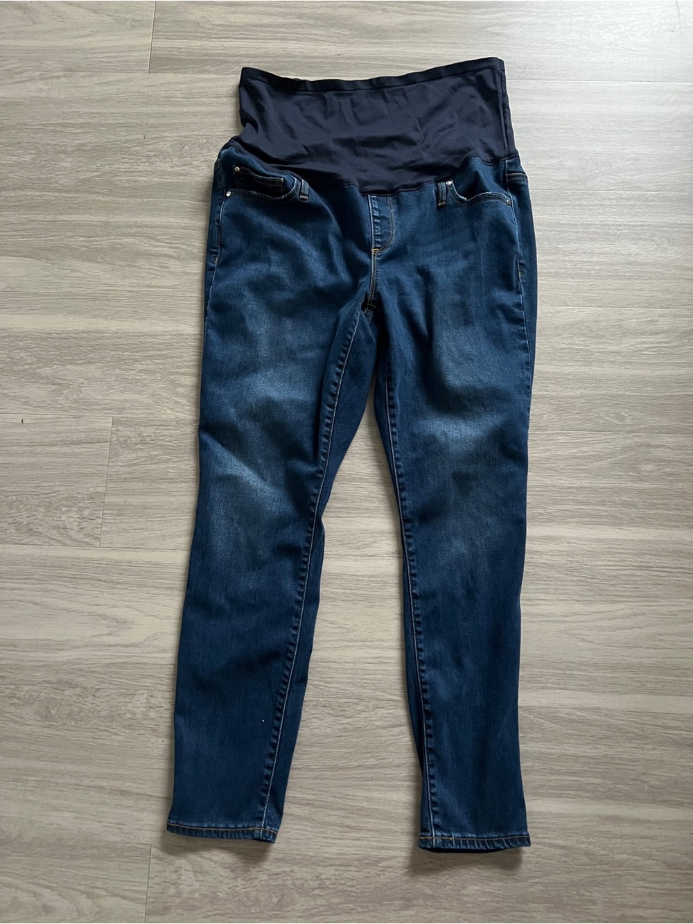 GAP Maternity True Skinny Jeans 33R Dark Wash Full Panel Stretch Denim